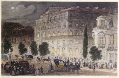 View of the Boulevard des Italiens (engraved by E. Radclyffe, c.1840-50) by Eugene Louis Lami